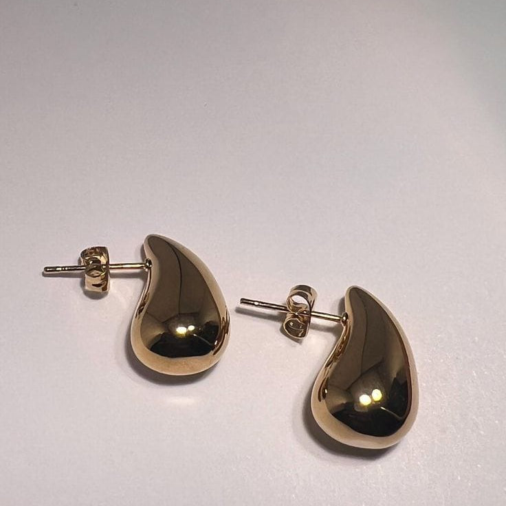 Golden Water Drop Earring